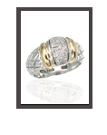 Traversa Ring with Pave Diamonds and 18kt yellow gold