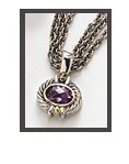 Amethyst 3 Chain Necklace